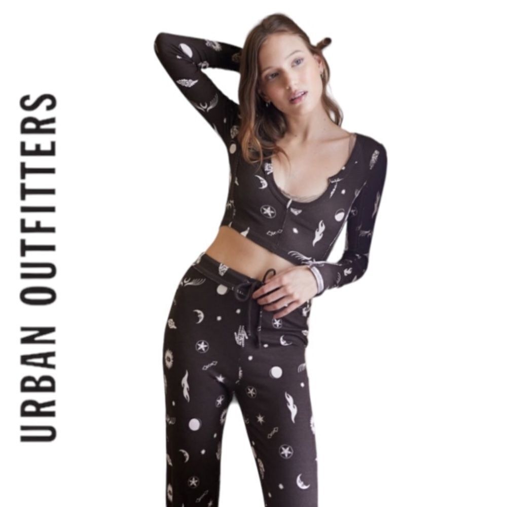 SET Urban Outfitters UO Out From Under Sweet Dreams Notch Neck Top & Pant NEW